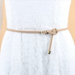 Leather Braided Thin Belt For Woman Dress Shirt Decorative Girdles Strap Fashion Pin Buckle Female Waistband Ladies Waist Rope