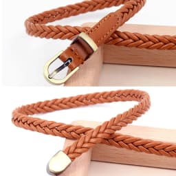Leather Braided Thin Belt For Woman Dress Shirt Decorative Girdles Strap Fashion Pin Buckle Female Waistband Ladies Waist Rope