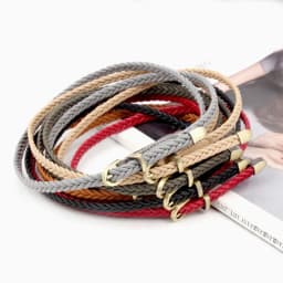 Leather Braided Thin Belt For Woman Dress Shirt Decorative Girdles Strap Fashion Pin Buckle Female Waistband Ladies Waist Rope