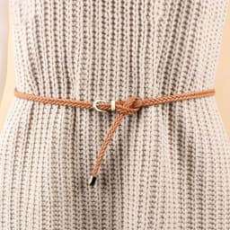 Leather Braided Thin Belt For Woman Dress Shirt Decorative Girdles Strap Fashion Pin Buckle Female Waistband Ladies Waist Rope