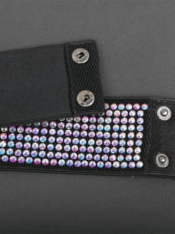 Afashion Women's Latin Dance Skirt Belt Dress Modern Dance Accessory with Diamond Modern Dance Waist Seal Dance Jewelry