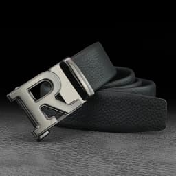Luxury designer belts men R letter Automatic Buckle high quality grain leather fashion young men brand cintos masculinosZ276