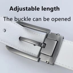 Korean version Golf white leather belt Pin buckle youth pants casual belt original belt for men and women