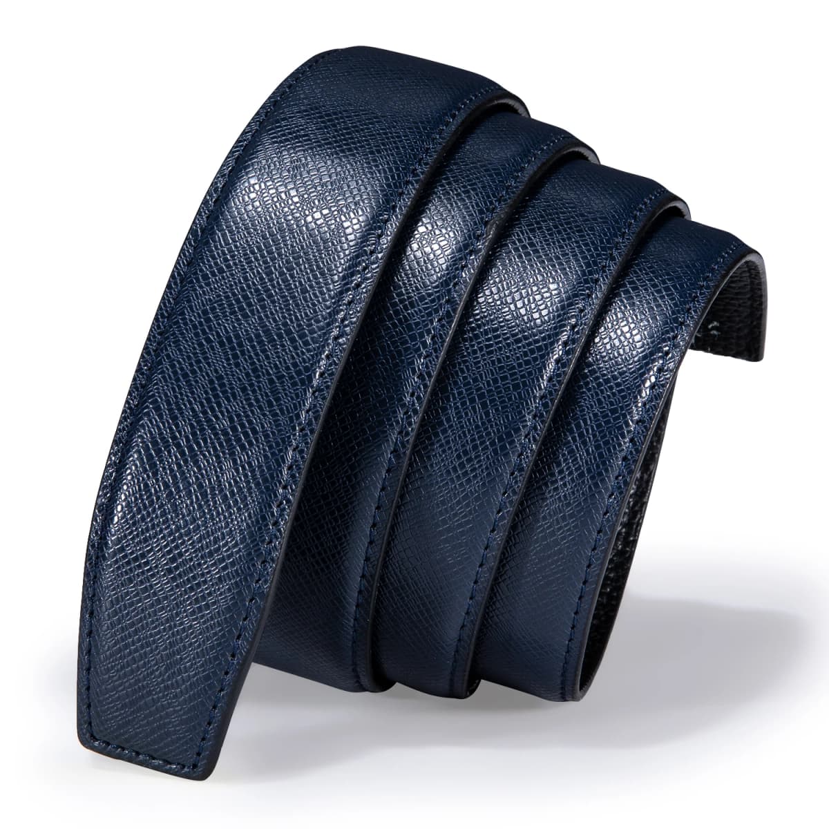 3.5cm wide Luxury Leather Belts for Men Automatic Buckle Blue Men's Belt without Buckle 130CM