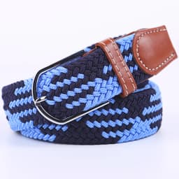 Blue Black Female Casual Knitted Pin Buckle Men Belt Woven Canvas Elastic Expandable Braided Stretch Belts Women Jeans 60colors