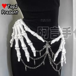 Men/Women's Steampunk Subcultural Original Cos Waist Rivet Chain Gothic Waist Cincher Hand Bone Dark Lolita Y2K Accessories