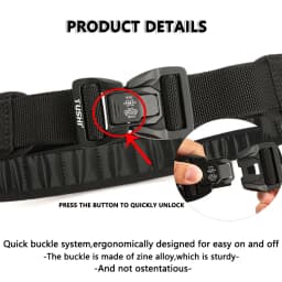 TUSHI New Tactical MOLLE Combat Military Belt Equipped With Inner Belt and Inner Non-Slip Pad 2-in-1 Quick-Release System Belt
