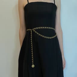 Designer Waist Chain Women's Sheepskin Decorative Dress Belt Metal Peach Heart Coin Pendant Pearl Strap Chain