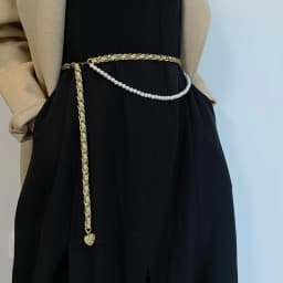 Designer Waist Chain Women's Sheepskin Decorative Dress Belt Metal Peach Heart Coin Pendant Pearl Strap Chain