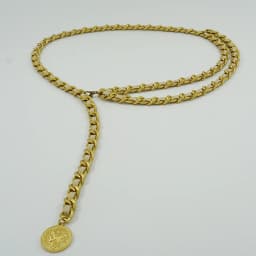 Designer Waist Chain Women's Sheepskin Decorative Dress Belt Metal Peach Heart Coin Pendant Pearl Strap Chain