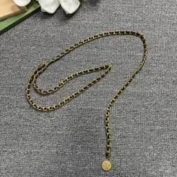 Designer Waist Chain Women's Sheepskin Decorative Dress Belt Metal Peach Heart Coin Pendant Pearl Strap Chain