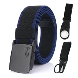 KOLBER Matte Black Elastic Belt for Men Women Alloy Buckle Strong Fiber 95cm-120cm Stretch Belt Male Trousers Working Girdles