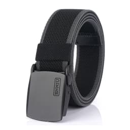 KOLBER Matte Black Elastic Belt for Men Women Alloy Buckle Strong Fiber 95cm-120cm Stretch Belt Male Trousers Working Girdles