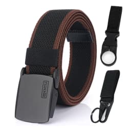 KOLBER Matte Black Elastic Belt for Men Women Alloy Buckle Strong Fiber 95cm-120cm Stretch Belt Male Trousers Working Girdles