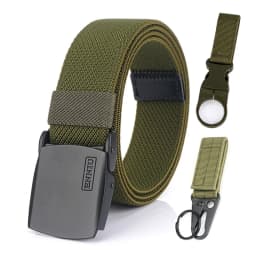 KOLBER Matte Black Elastic Belt for Men Women Alloy Buckle Strong Fiber 95cm-120cm Stretch Belt Male Trousers Working Girdles