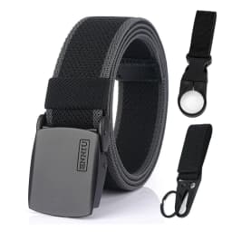 KOLBER Matte Black Elastic Belt for Men Women Alloy Buckle Strong Fiber 95cm-120cm Stretch Belt Male Trousers Working Girdles