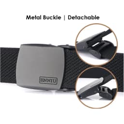 KOLBER Matte Black Elastic Belt for Men Women Alloy Buckle Strong Fiber 95cm-120cm Stretch Belt Male Trousers Working Girdles