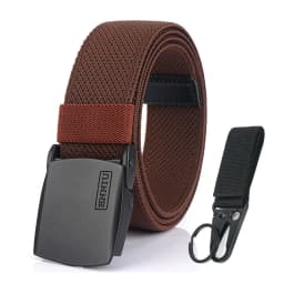 KOLBER Matte Black Elastic Belt for Men Women Alloy Buckle Strong Fiber 95cm-120cm Stretch Belt Male Trousers Working Girdles