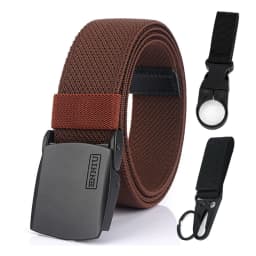 KOLBER Matte Black Elastic Belt for Men Women Alloy Buckle Strong Fiber 95cm-120cm Stretch Belt Male Trousers Working Girdles