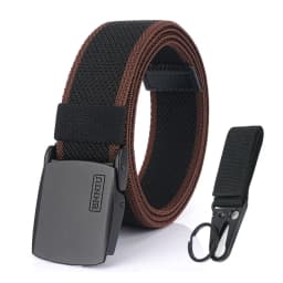 KOLBER Matte Black Elastic Belt for Men Women Alloy Buckle Strong Fiber 95cm-120cm Stretch Belt Male Trousers Working Girdles