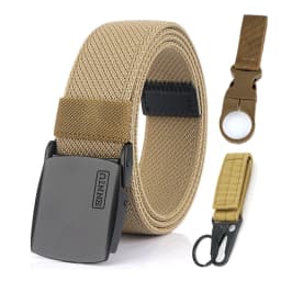 KOLBER Matte Black Elastic Belt for Men Women Alloy Buckle Strong Fiber 95cm-120cm Stretch Belt Male Trousers Working Girdles