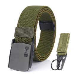KOLBER Matte Black Elastic Belt for Men Women Alloy Buckle Strong Fiber 95cm-120cm Stretch Belt Male Trousers Working Girdles