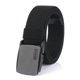 KOLBER Matte Black Elastic Belt for Men Women Alloy Buckle Strong Fiber 95cm-120cm Stretch Belt Male Trousers Working Girdles