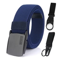 KOLBER Matte Black Elastic Belt for Men Women Alloy Buckle Strong Fiber 95cm-120cm Stretch Belt Male Trousers Working Girdles