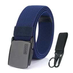 KOLBER Matte Black Elastic Belt for Men Women Alloy Buckle Strong Fiber 95cm-120cm Stretch Belt Male Trousers Working Girdles