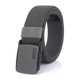 KOLBER Matte Black Elastic Belt for Men Women Alloy Buckle Strong Fiber 95cm-120cm Stretch Belt Male Trousers Working Girdles