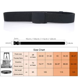 KOLBER Matte Black Elastic Belt for Men Women Alloy Buckle Strong Fiber 95cm-120cm Stretch Belt Male Trousers Working Girdles