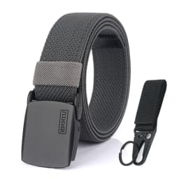 KOLBER Matte Black Elastic Belt for Men Women Alloy Buckle Strong Fiber 95cm-120cm Stretch Belt Male Trousers Working Girdles