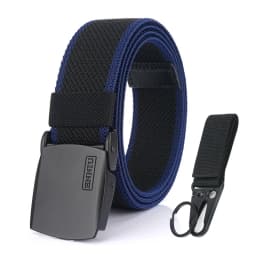 KOLBER Matte Black Elastic Belt for Men Women Alloy Buckle Strong Fiber 95cm-120cm Stretch Belt Male Trousers Working Girdles