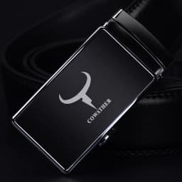 COWATHER fashion men belt top cow genuine leather automatic buckle belts for men causal design cowhide male strap