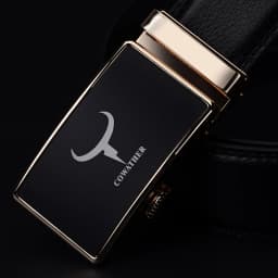 COWATHER fashion men belt top cow genuine leather automatic buckle belts for men causal design cowhide male strap
