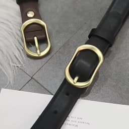 FOXER Women Buckle Thin Belt For Jeans Dress High Quality PU Leather Lady Luxury Design Brand Korean Adjustable Denim Retro Belt