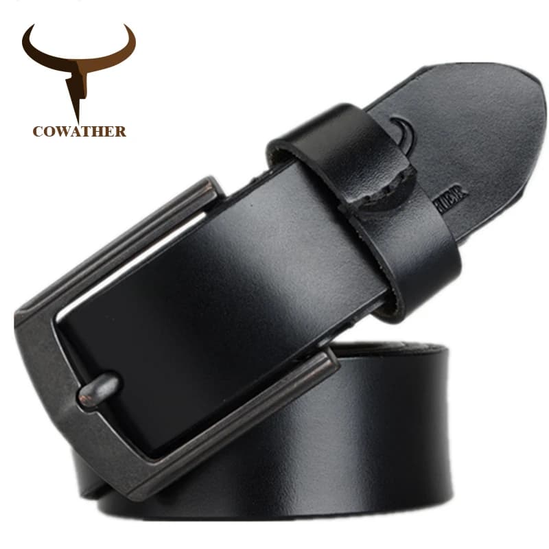 COWATHER new style cow genuine leather mens belt for men high quality vintage style 100-130cm male strap ceinture homme
