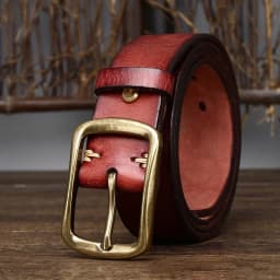 3.8cm Top Leather Cowhide Belt Fashion High Quality Genuine Leather Men Belt Copper Buckle Strap for Male Wide Luxury Retro Belt
