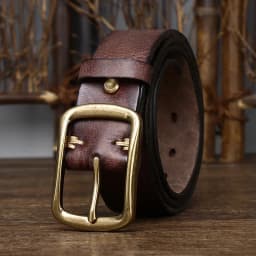 3.8cm Top Leather Cowhide Belt Fashion High Quality Genuine Leather Men Belt Copper Buckle Strap for Male Wide Luxury Retro Belt