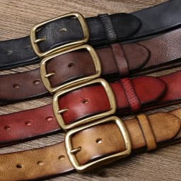 3.8cm Top Leather Cowhide Belt Fashion High Quality Genuine Leather Men Belt Copper Buckle Strap for Male Wide Luxury Retro Belt