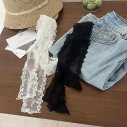 Stylish Y2K Long Lace Floral Bow Belt; Waistband for Effortless Dress or Jeans Styling; Versatile as Hair Band or Lace Scarf