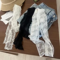 Stylish Y2K Long Lace Floral Bow Belt; Waistband for Effortless Dress or Jeans Styling; Versatile as Hair Band or Lace Scarf