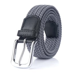 VATLTY Fashion Woven Elastic Belt for Women Men Solid Alloy Silver Buckle Stretch Strap Female Jeans Brown Belt Girdles Male