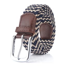 VATLTY Fashion Woven Elastic Belt for Women Men Solid Alloy Silver Buckle Stretch Strap Female Jeans Brown Belt Girdles Male