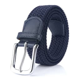 VATLTY Fashion Woven Elastic Belt for Women Men Solid Alloy Silver Buckle Stretch Strap Female Jeans Brown Belt Girdles Male