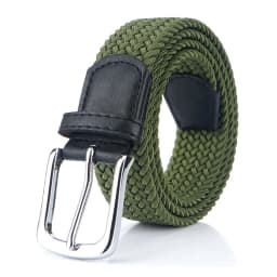 VATLTY Fashion Woven Elastic Belt for Women Men Solid Alloy Silver Buckle Stretch Strap Female Jeans Brown Belt Girdles Male