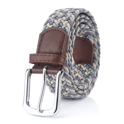 VATLTY Fashion Woven Elastic Belt for Women Men Solid Alloy Silver Buckle Stretch Strap Female Jeans Brown Belt Girdles Male