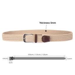VATLTY Fashion Woven Elastic Belt for Women Men Solid Alloy Silver Buckle Stretch Strap Female Jeans Brown Belt Girdles Male