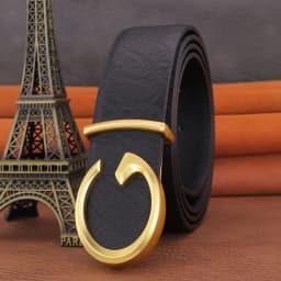 Men Designer Casual Fashion Smooth Buckle Leather belts High Quality Luxury Famous Brand young Jeans Coffee Genuine Leather Belt