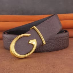 Men Designer Casual Fashion Smooth Buckle Leather belts High Quality Luxury Famous Brand young Jeans Coffee Genuine Leather Belt